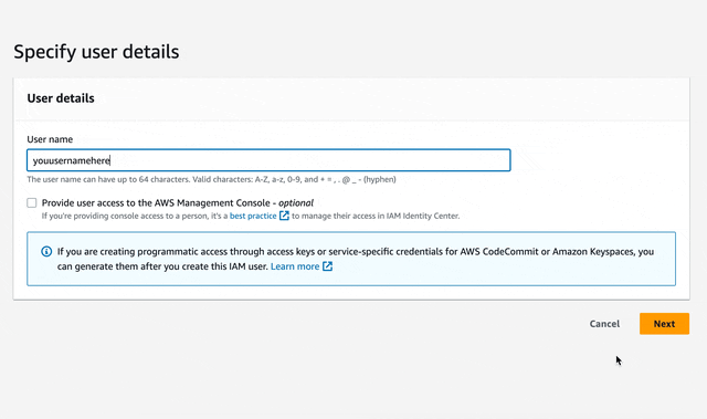 create iam user
